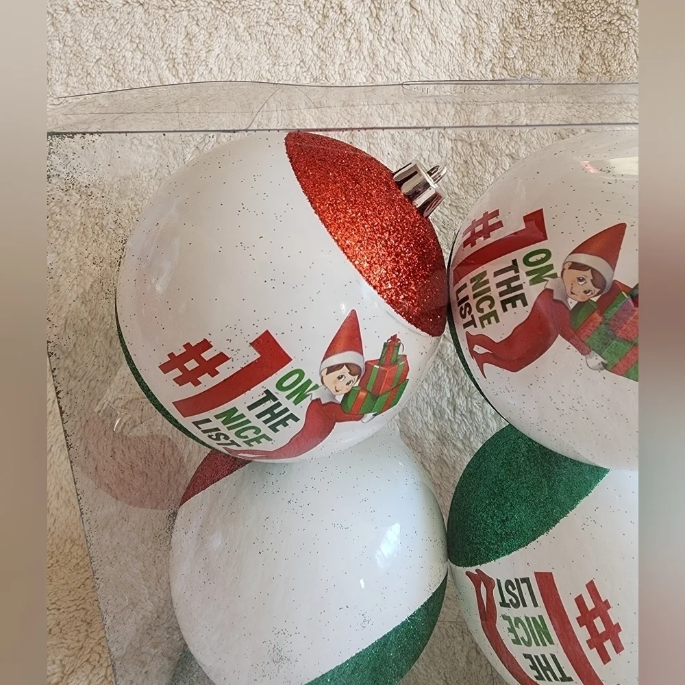 New Elf on the shelf Christmas tree exclusive shatterproof ornament set of 4